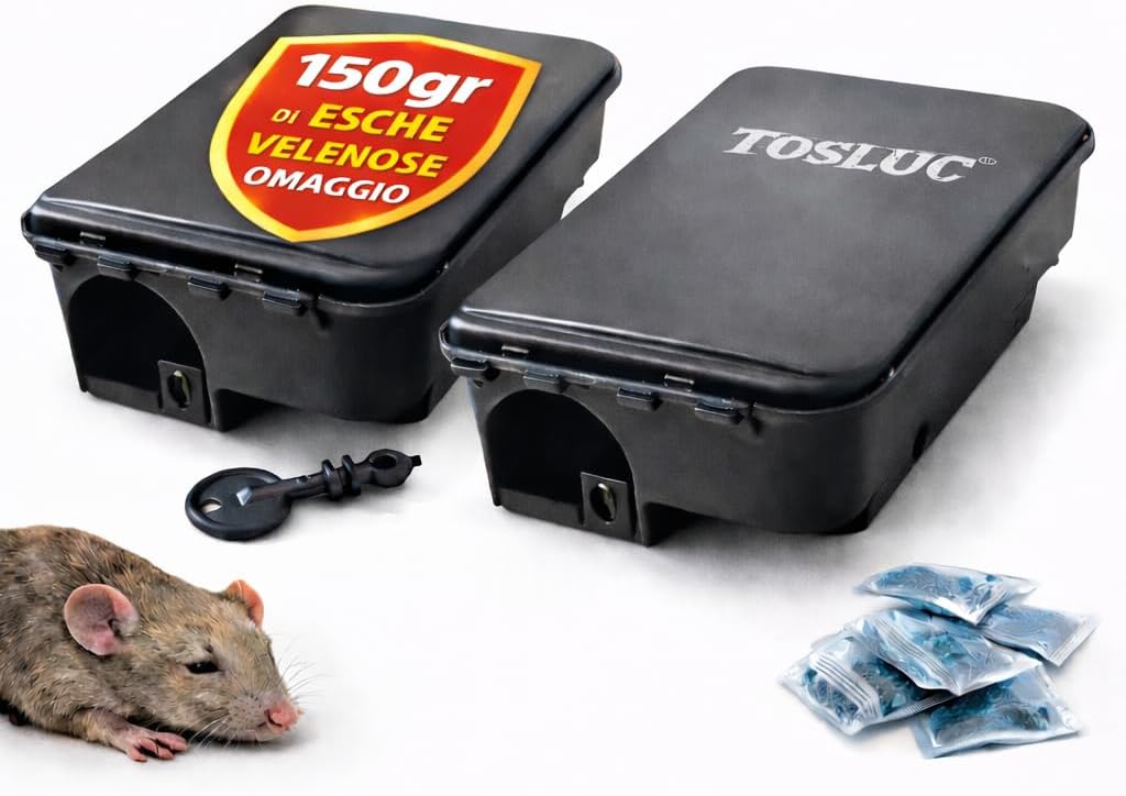 🛡️ TOSLUC – KIT 2 BOX EROGATORI GRANDI PER ESCHE RODENTICIDE