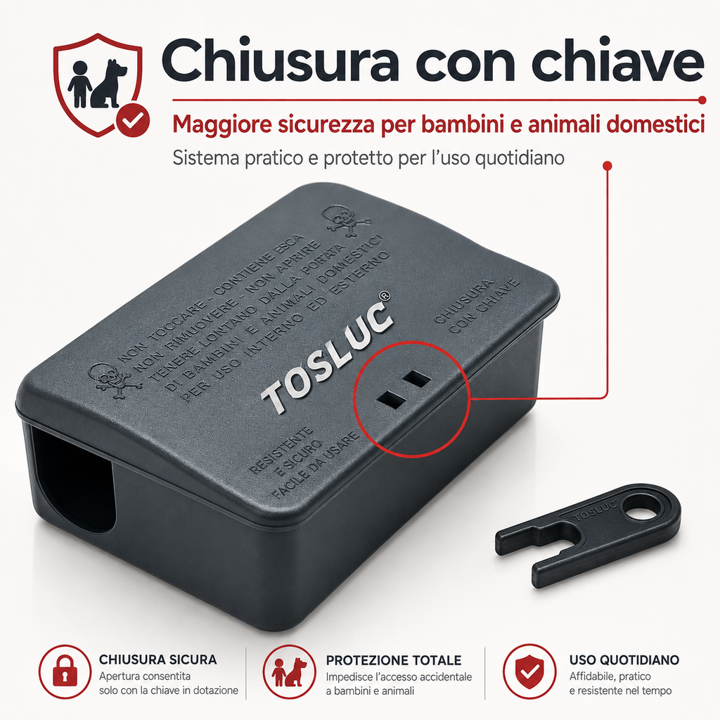 🛡️ TOSLUC - 2 BOX EROGATORI PICCOLI PER ESCHE RODENTICIDA