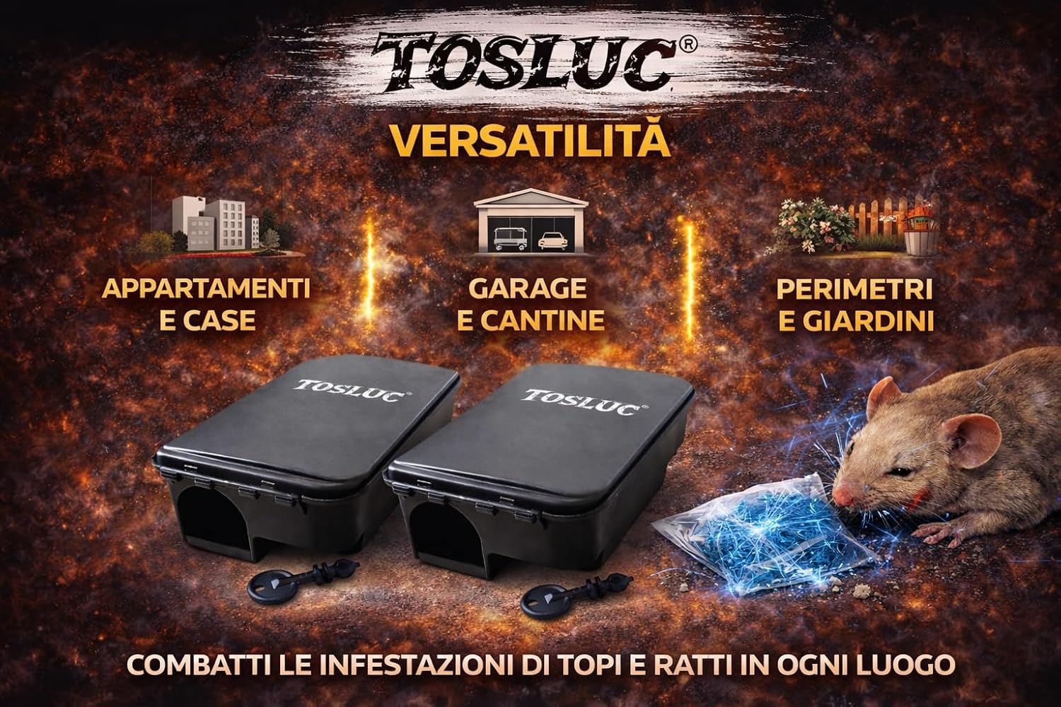 🛡️ TOSLUC – KIT 2 BOX EROGATORI GRANDI PER ESCHE RODENTICIDE